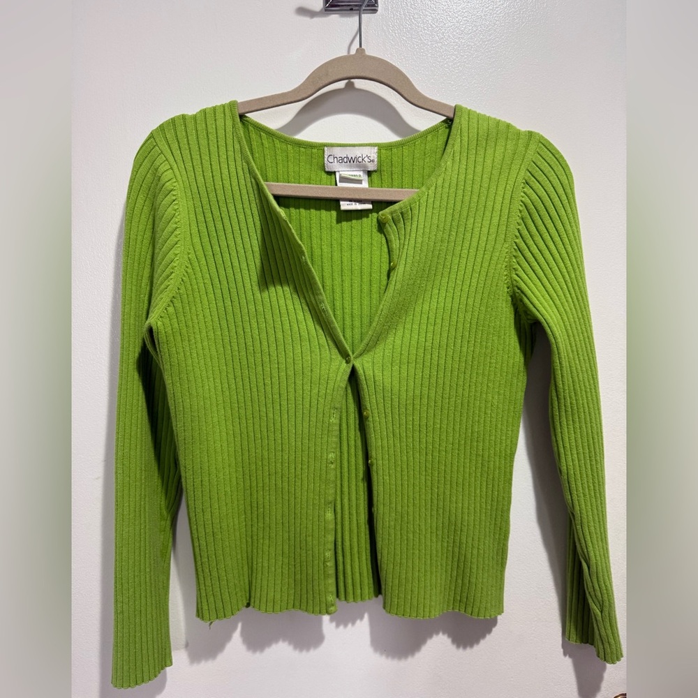 Green cardigan